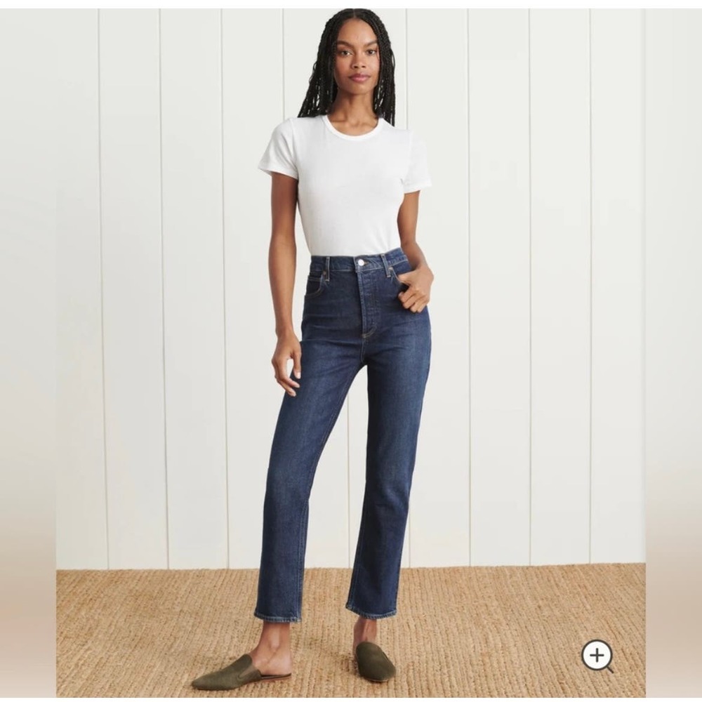 Agolde Riley Long Dark Wash Button Fly Straight Leg Jeans size 28